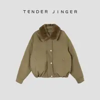 Tender Jinger【绒暖奢芯】廓形可拆卸水貂毛领夹克外套T54MYY41438