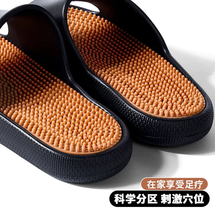 硬刺按摩拖鞋男士专用穴位按摩足疗鞋脚底硬颗粒EVA厚底防滑