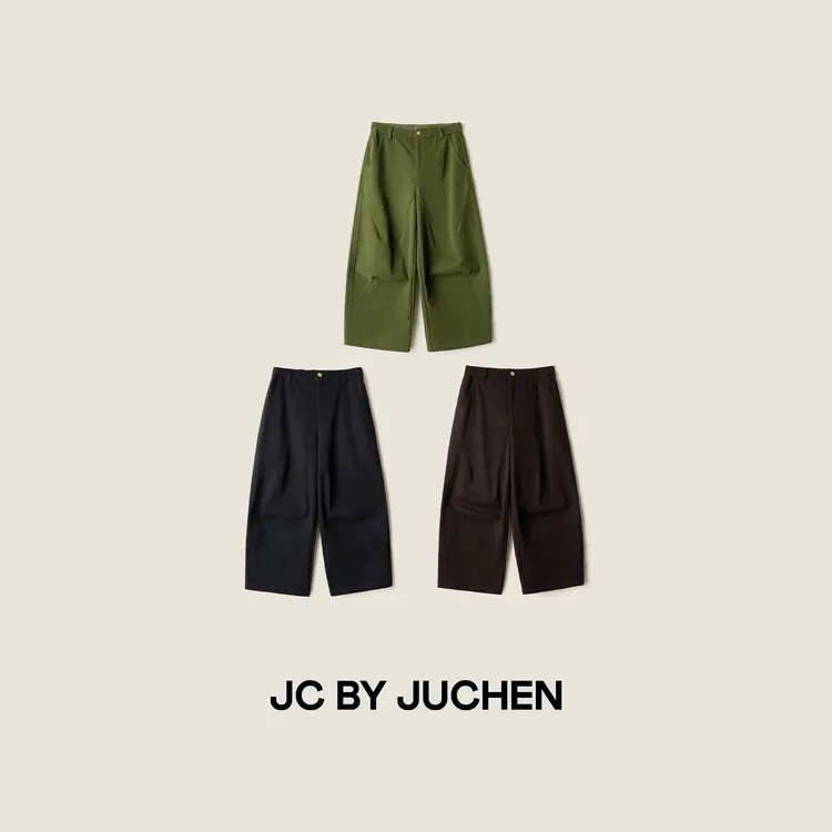 鼓包baggy动态折痕宽松廓形解构加厚加绒冬季休闲裤FW201019-04