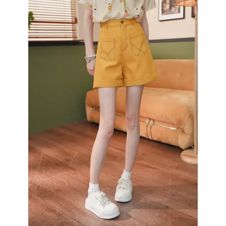 余紫绮【曲奇生巧】夏日新款高腰百搭显瘦a字短裙女阔腿裤ZS0524415