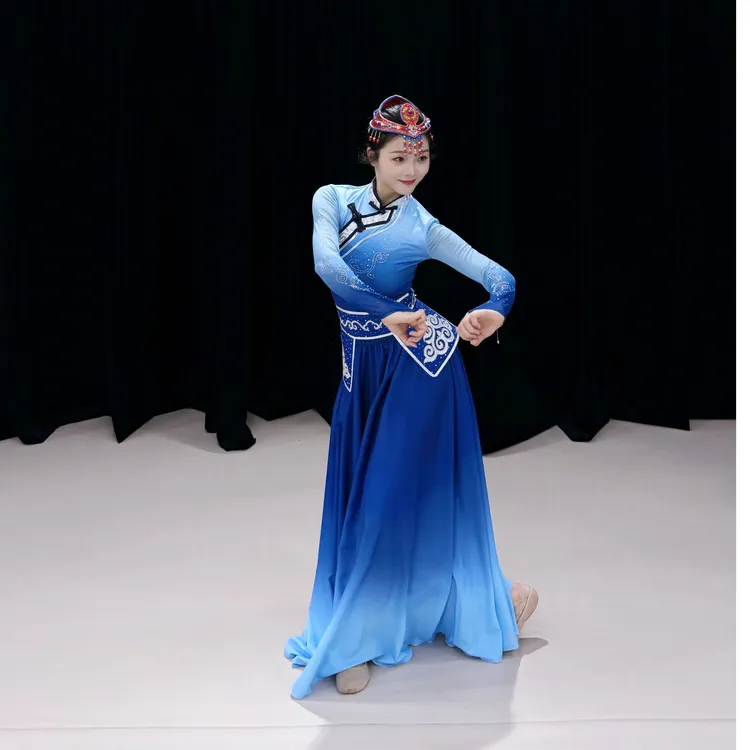 蒙古舞蹈演出服蒙族服装女新款艺考练习民族舞蹈开场舞蒙古服