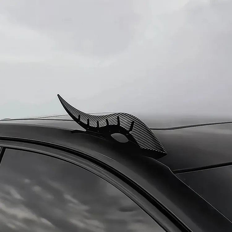 新款龙角汽车装饰碳纤维转印弧光扰流鳍 适用多种车型