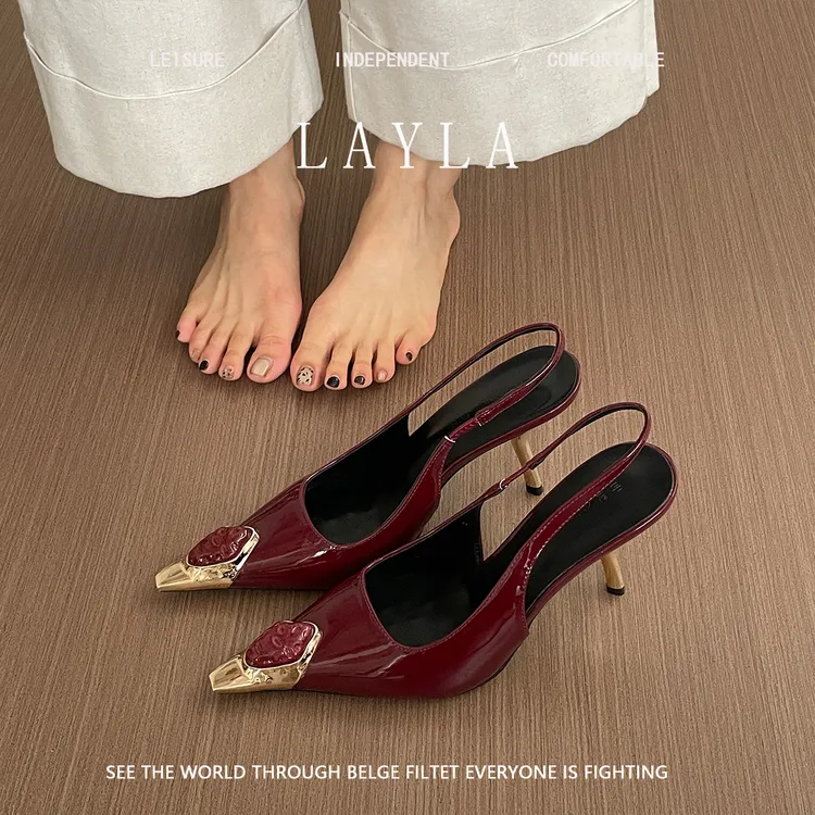 小众设计感超高跟包头凉鞋仙女鞋子2025年春夏时尚细跟尖头凉单鞋