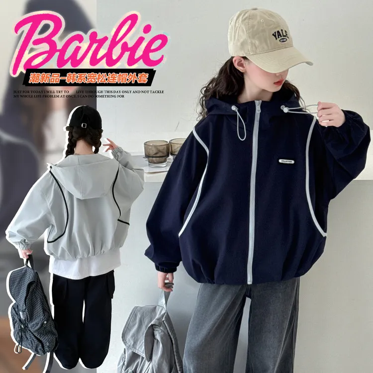 女童秋季新款三防包边冲锋衣外套中大童12-15岁连帽上衣外穿潮款8