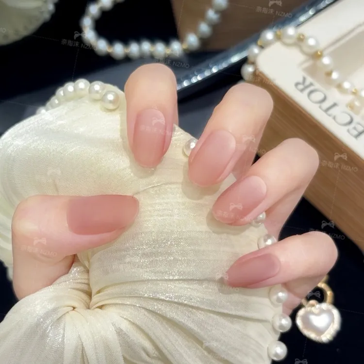 【磨砂腮红】显白磨砂纯欲温柔美甲穿戴甲新款手工美甲