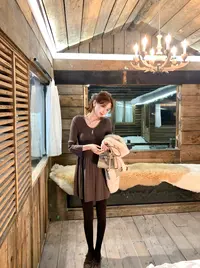 【芝士Cheese】美神降临 高弹力收腰V领休闲时尚百搭显瘦轻奢连衣裙