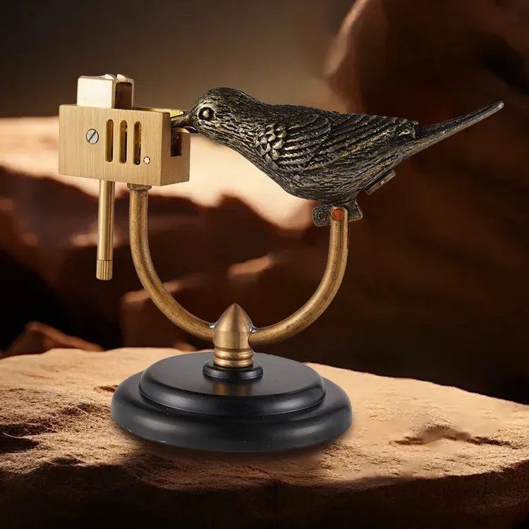 男士高档礼物生复刻日本手工铜小鸟台式机械半艾特草蜢打火机同款