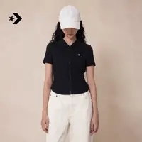 匡威新品女拉链POLO衫棉弹力修身上衣短袖CONVERSE WCH669