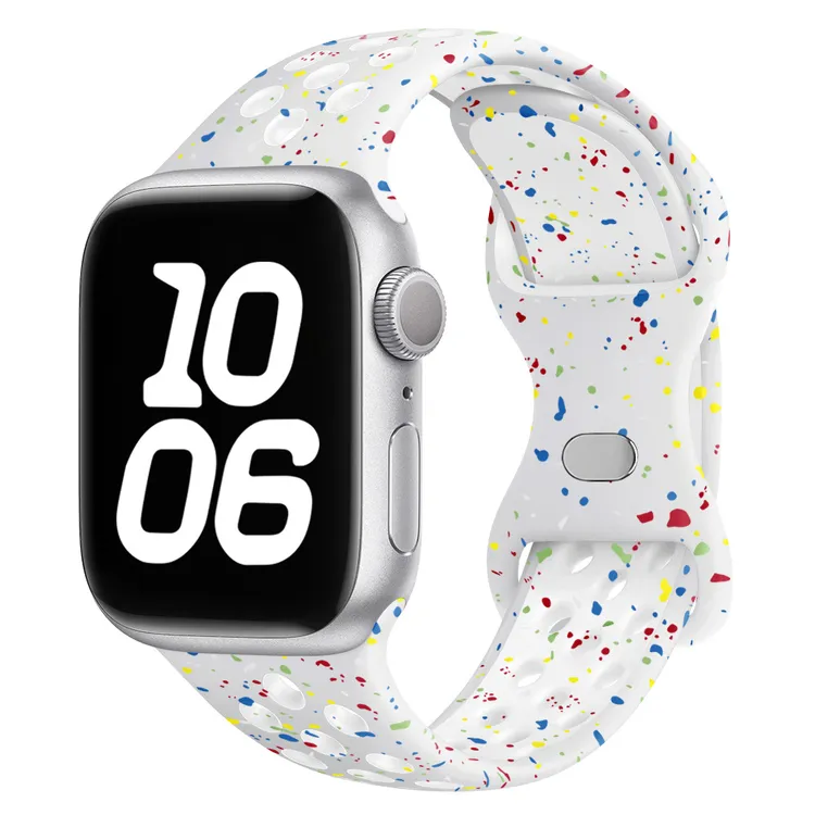 适用iwatchS9/10/11Ultra2/3蝴蝶扣耐克硅胶运动款表带手表手表带