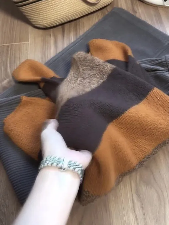 美式复古美拉德风圆领针织打底衫女2025秋冬新款宽松洋气毛衣上衣