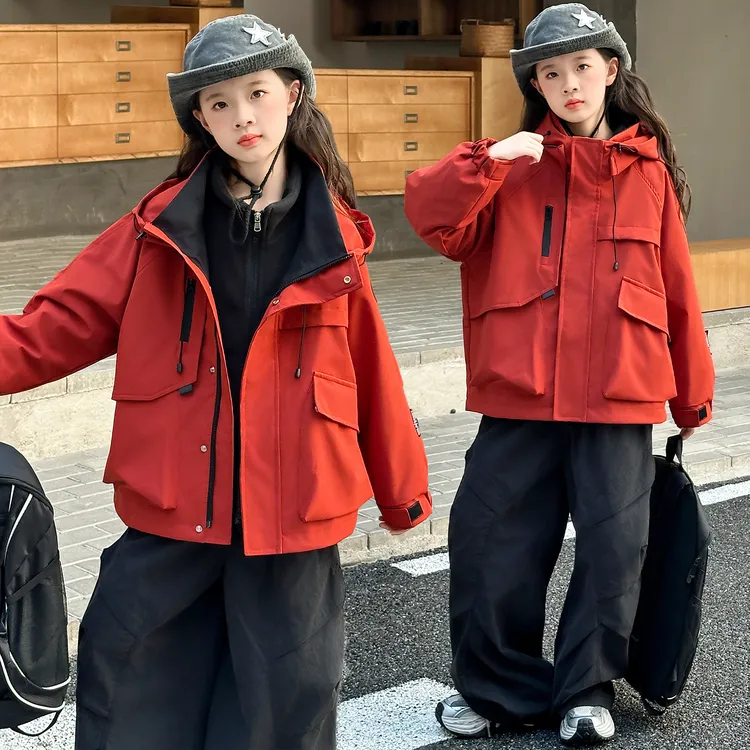女童秋冬款韩版休闲三合一冲锋衣外套中大童时髦洋气儿童加厚秋装