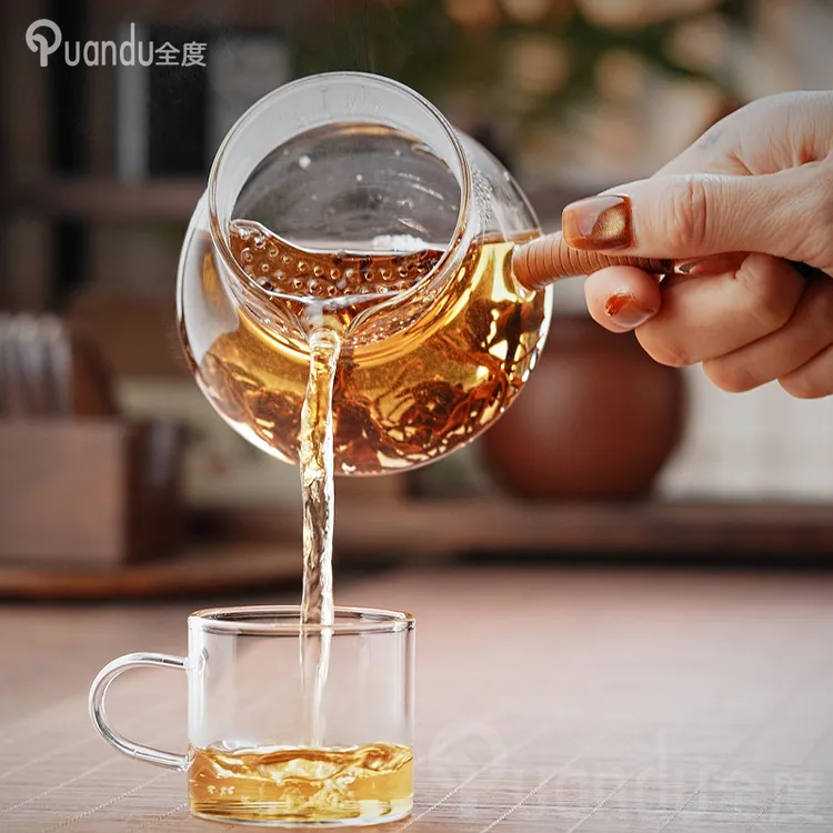 玻璃公道杯茶海侧把式轻奢加厚家用耐高温玻璃茶具泡茶分茶器茶杯