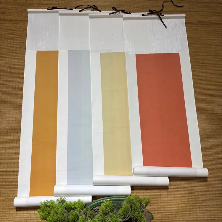 水墨景[新品竖轴]三分熟书法国画专用平纹卷轴