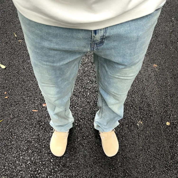 【直筒修身】水洗弹力休闲牛仔裤百搭cleanfit简约复古风
