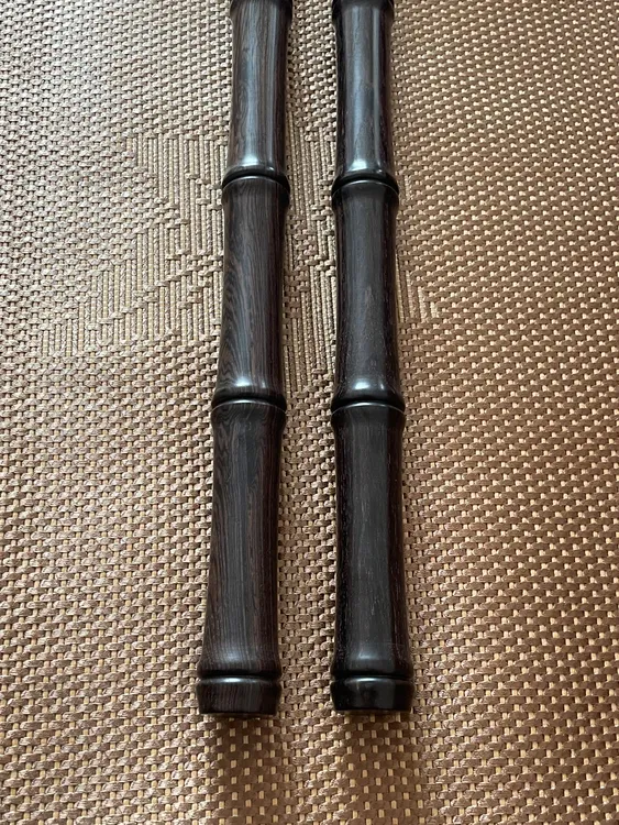 紫光檀木竹节棍把玩太极武术棍防身多功能