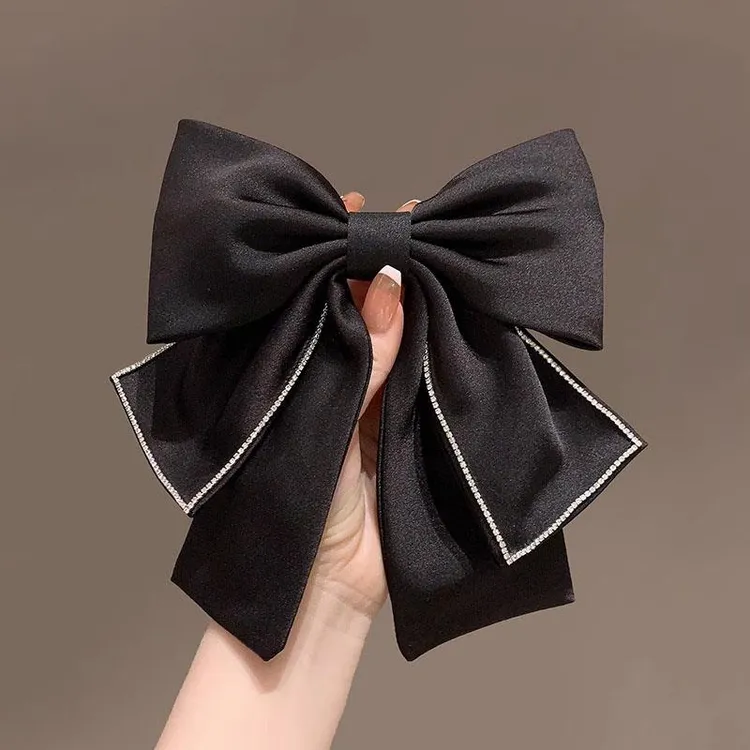 日本GP新款蝴蝶结发夹缎面网红弹簧夹发卡高级感公主落难发圈头