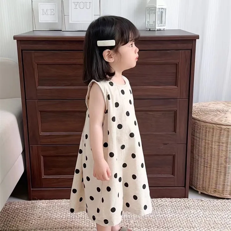 女童露背连衣裙夏季2025新款洋气儿童波点裙吊带公主裙夏装裙子潮
