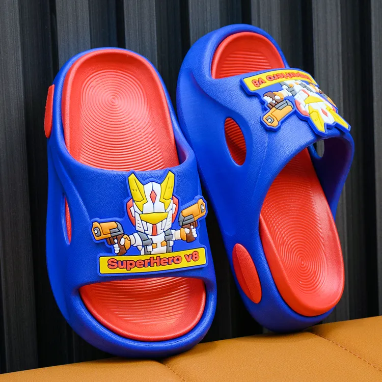 男童拖鞋夏季露趾一字拖软底居家凉拖鞋小孩浴室卡通女童防臭鞋子