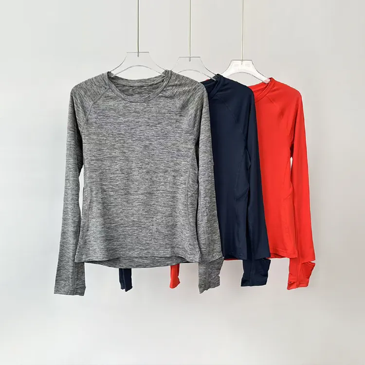 033女士修身显瘦高弹运动速干长袖