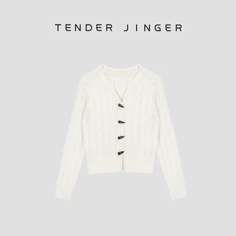 Tender Jinger【冬日恋歌】牛角扣山羊绒桑蚕丝混纺外套T54SQR41119