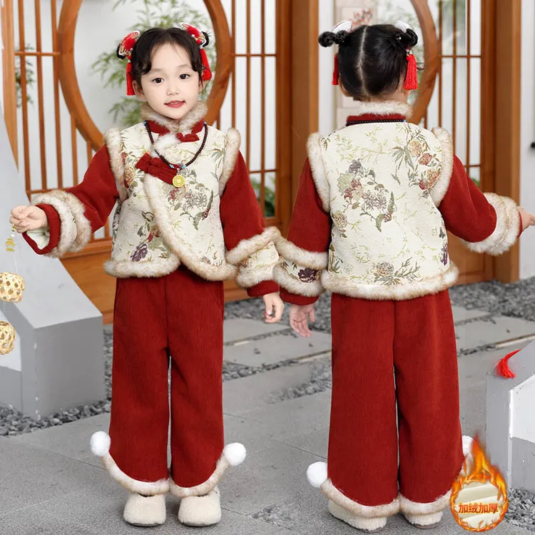 喜庆冬季唐装古装洋气女宝中国风拜年服儿童女童宝宝