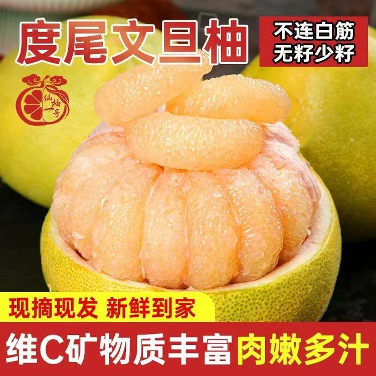 福建仙游度尾红心文旦柚当季新鲜水果酸甜肉嫩多汁皮薄批发无籽