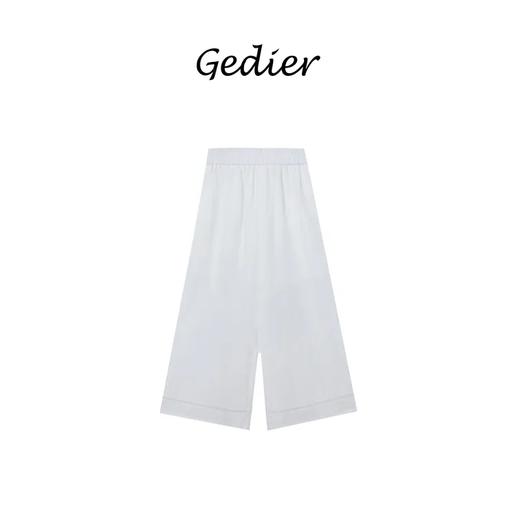 【歌蒂尔】夏季透气舒适宽松休闲裤 经典纯色百搭直筒裤 KG521175Y