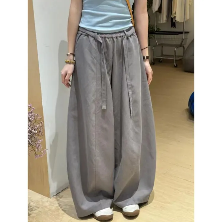 欧货高级感直筒阔腿裤女秋季新款宽松显瘦小个子百搭休闲长裤