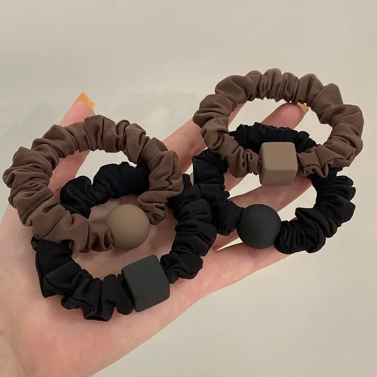 新款立体几何发绳高级感超柔面膜大肠发圈ins小众时尚高弹力头绳