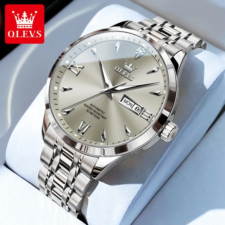 瑞士名表正品高档男款手表全自动机械表防水商务简约双日历腕表男商品图