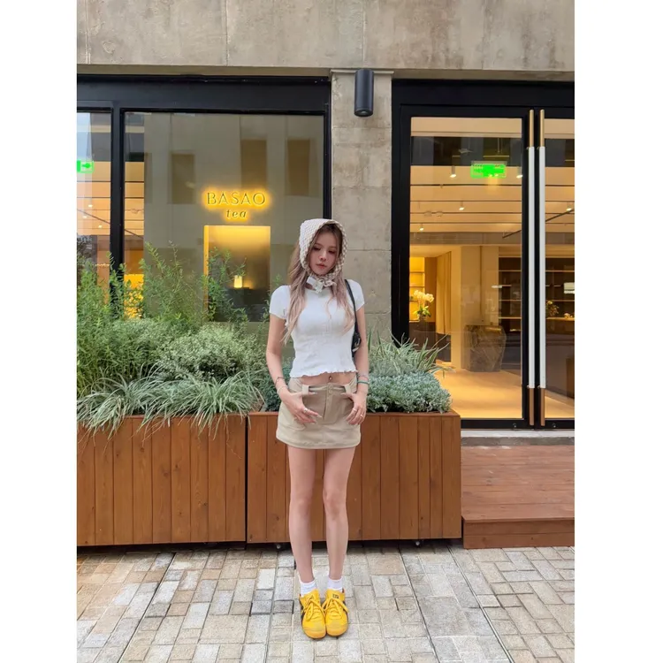 Mungsera7/2514:00原创卡其工装裙裤棕色短裤