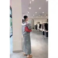 루루가−（花边云朵狗狗）韩系新款时尚百搭大娃娃领花边长袖卫衣+半裙