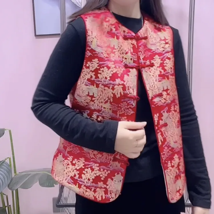 （加棉）新款山水阁楼国风马甲气质百搭