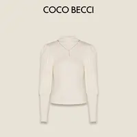 COCO BECCI【项链打底】半高领泡泡袖气质百搭打底衫CFLJD131264
