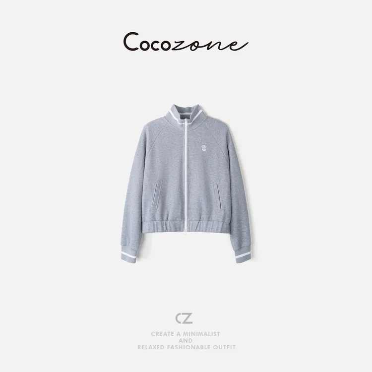 COCO ZONE 刘一一 “元气卫衣”经典简约立领撞色外套 CD2A1966