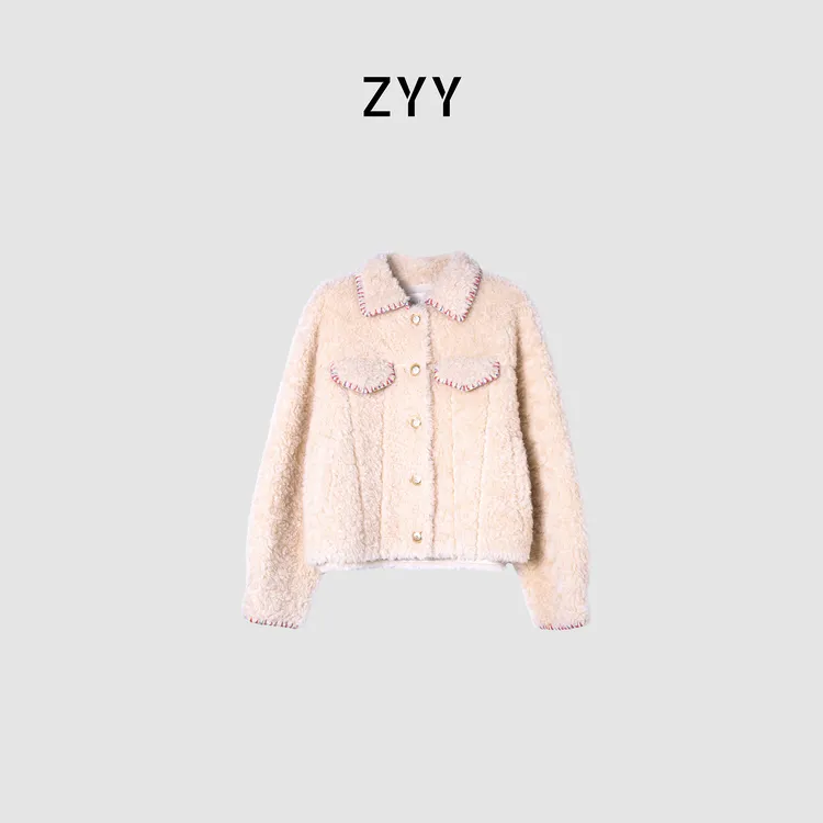 ZYY【世有锦瑟】2024S/重工手工钩织花边翻领短外套X25DDWT05737