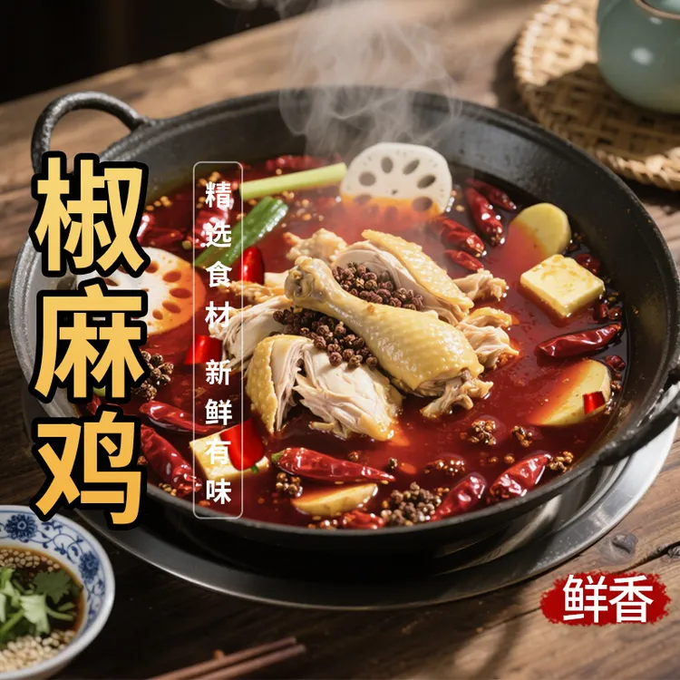 【椒麻鸡火锅2大包】固始椒麻鸡火锅4.6斤现做现发麻辣鲜香冷冻发货