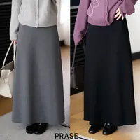 PRASE·噜【简法半裙】微胖轻奢设计款秋气质A字针织半身裙PR508S79