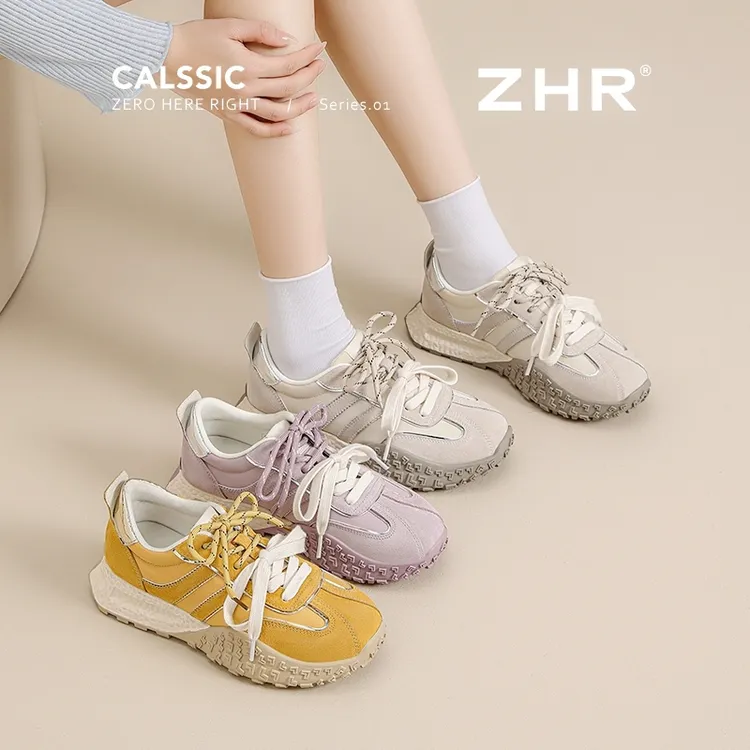 ZHR/则则阿甘鞋女2025秋季新款厚底百搭网布面透气德训老爹休闲鞋