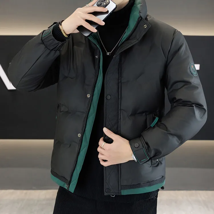 保暖白鸭绒时尚潮流百搭休闲羽绒服冬装氛围感男士外套短款立领