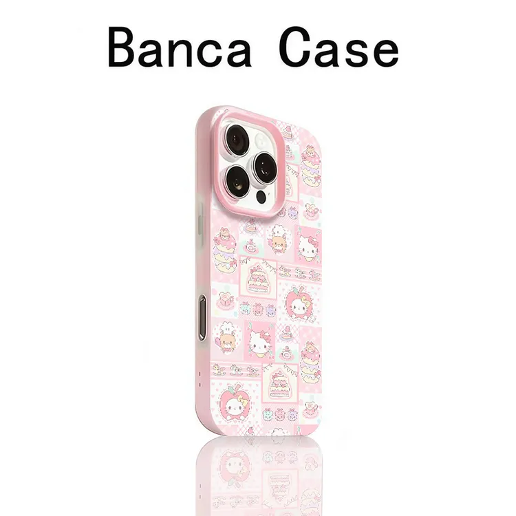 BANCA粉色Kitty二合一适用苹果17promax果冻手机壳iPhone16/15/14