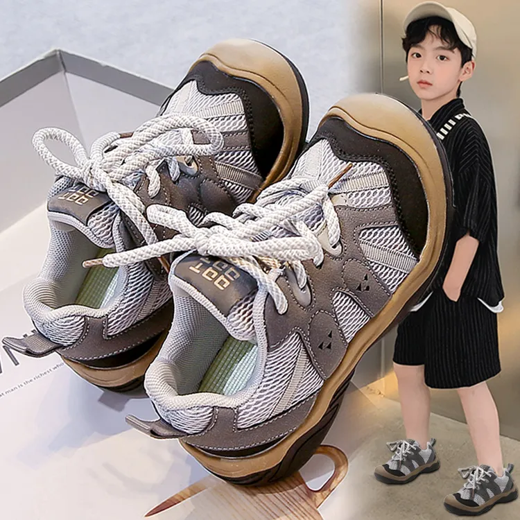 ABC男童鞋子夏季2025新款儿童运动鞋男孩网面防滑大童德训鞋透气