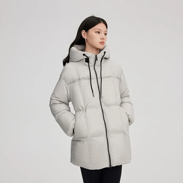 艾莱依官方品牌可脱卸U型枕短款收腰显瘦羽绒服连帽冬季新款鹅绒
