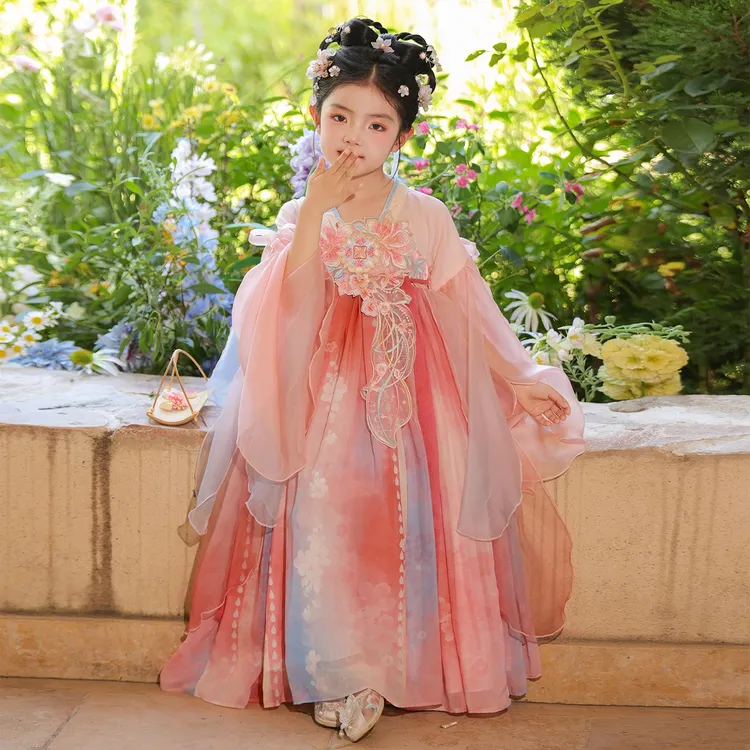 SL3391女童汉服秋季2025新款儿童中国风古装裙子女孩古风连衣裙