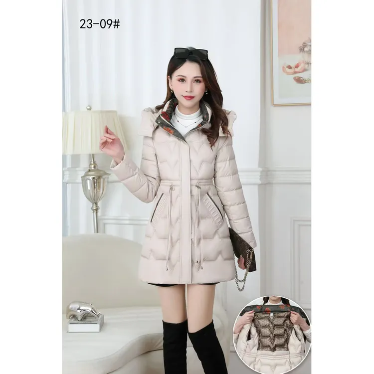 【A1159】女士冬季新款时尚气质显瘦高端洋气中长款羽绒棉服