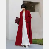 【鸿】冬日浪漫的氛围 新年款山羊绒绵羊毛长款斗蓬浴袍领大衣