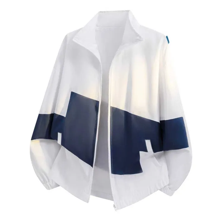 春秋季夹克男士潮流外套宽松拼接情侣百搭户外运动休闲立领上衣