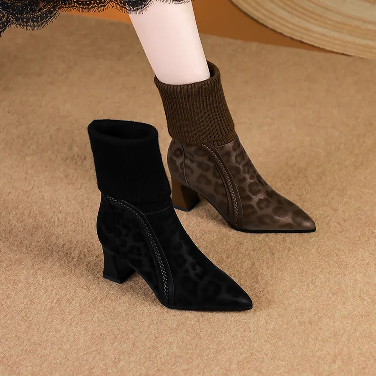 SLM/秋冬短靴/牛皮/34-42/1000R毛线时尚女靴秋冬新款时装靴