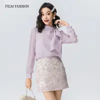 【千颂妮】2025早秋新款法式气质绣花上衣半裙套装女FGEL811211