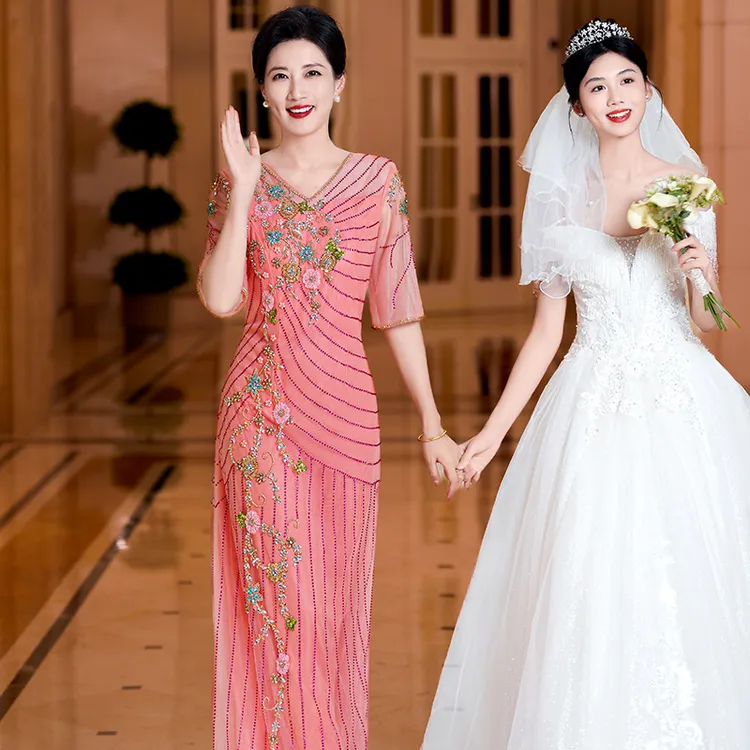 5986高贵大气喜婆婆妈妈婚宴重工演出结婚回门聚会敬酒主持人礼服